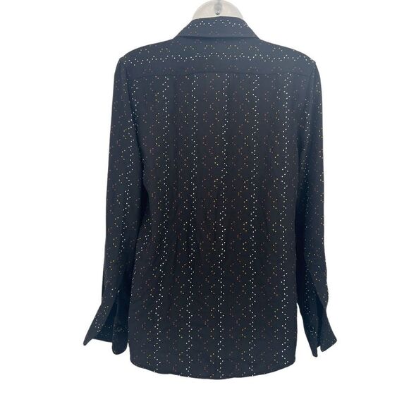 Equipment Femme Inisse Blouse Button Down Long Sleeve Women's XXS Black Pattern - Picture 7 of 13